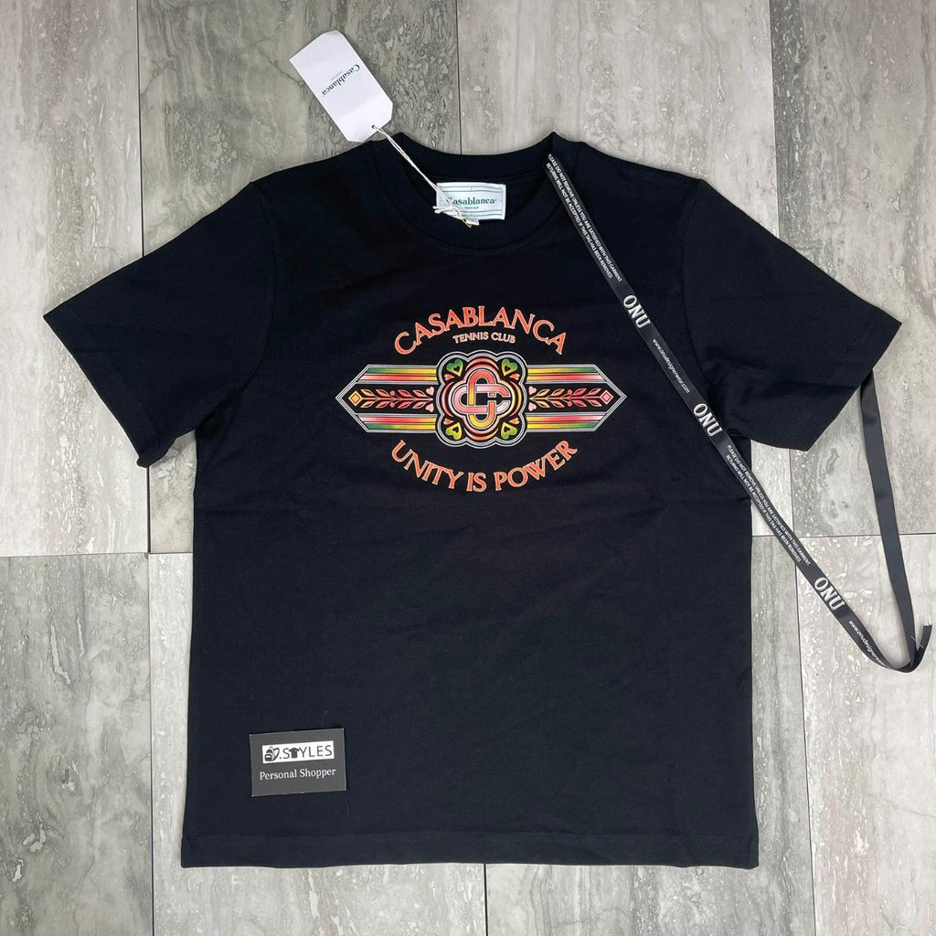 Casablanca T-shirt front print - Red/Black - Small